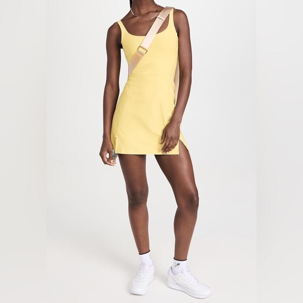 Outdoor Voices Women’s Double Time Athletic Shorts Tennis Dress Mellow Yellow XL